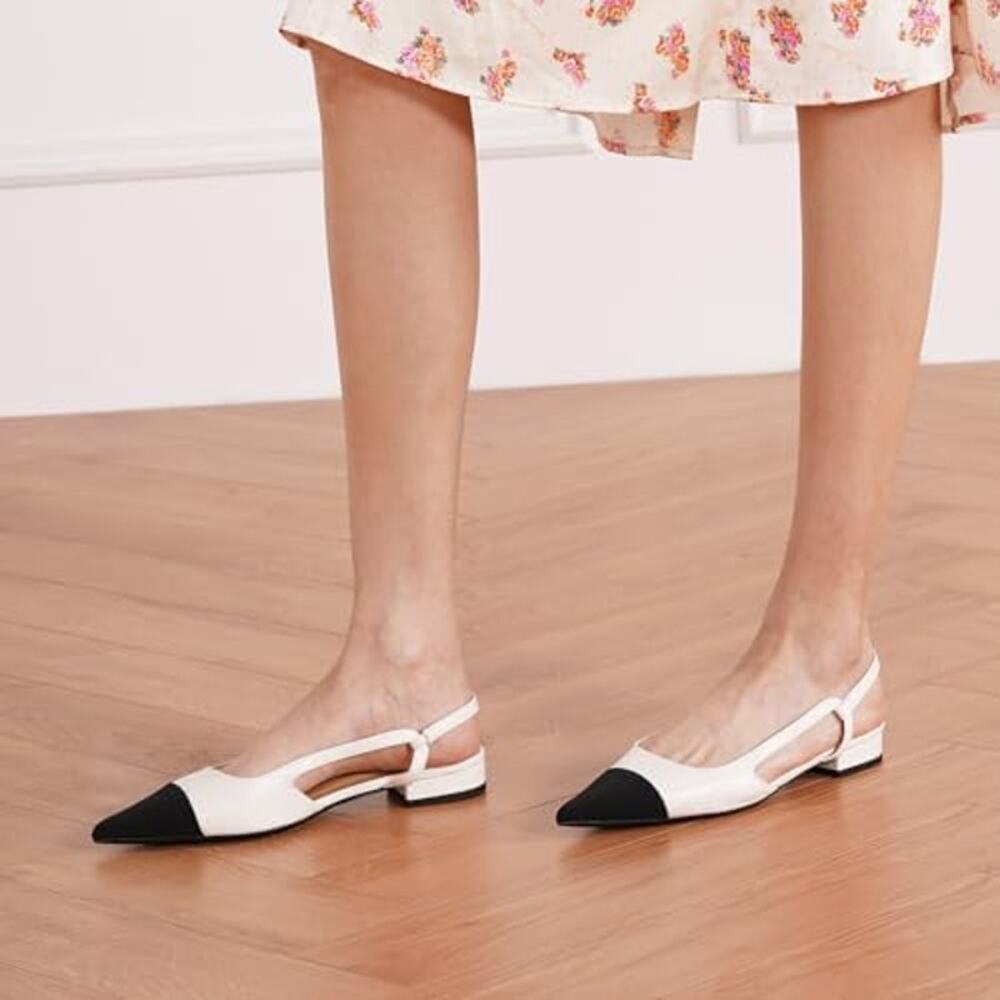 Caparros Women's Black and White Flats - Picture 4 of 7